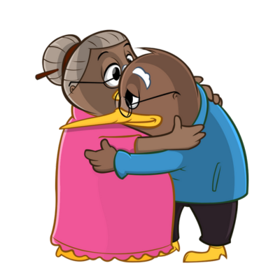 Kiwi Grand Parents Hug